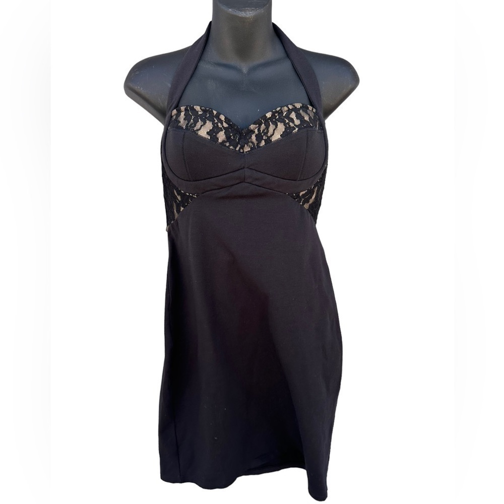 Moda International Black and Cream Lace Dress